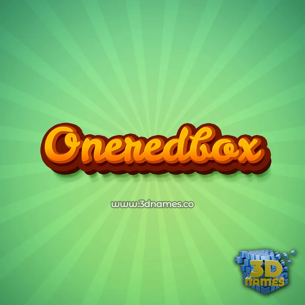 oneredbox in Green Rays style - 3D name wallpaper
