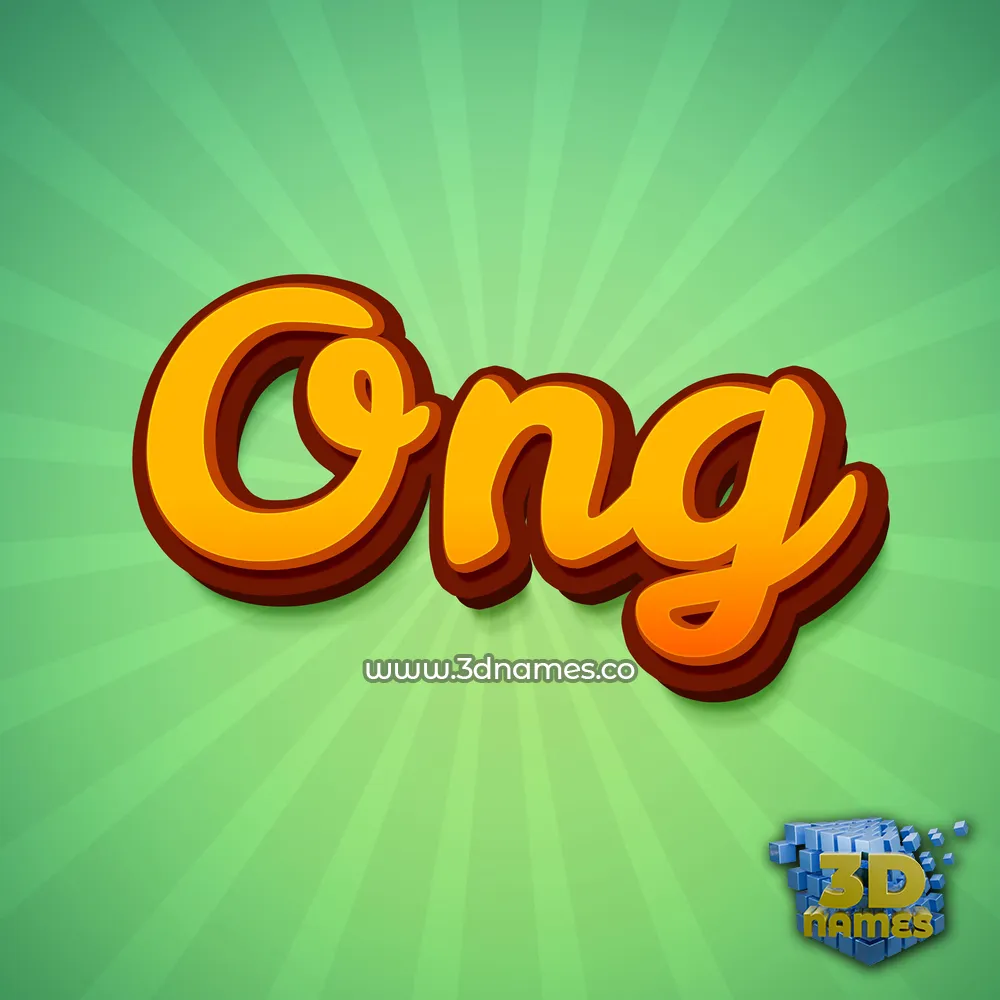 ong in Green Rays style - 3D name wallpaper
