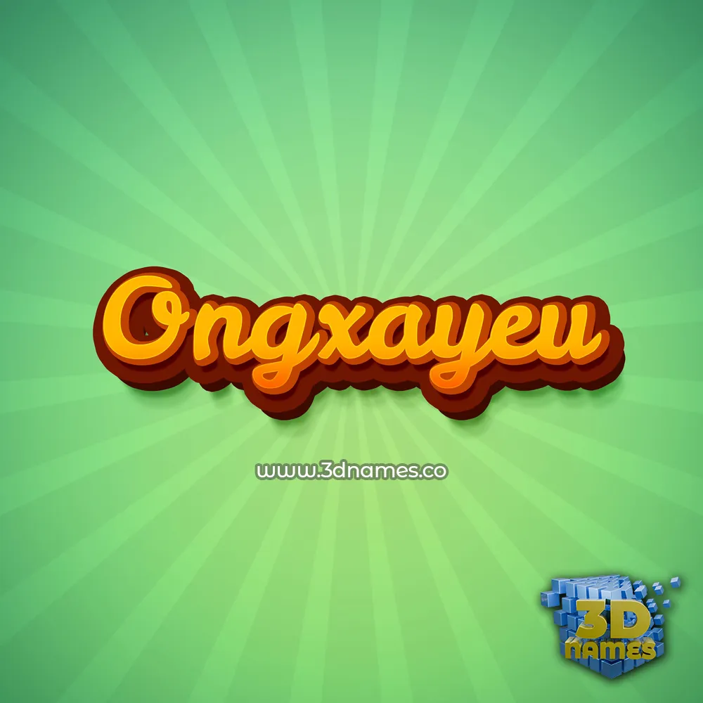 ongxayeu in Green Rays style - 3D name wallpaper
