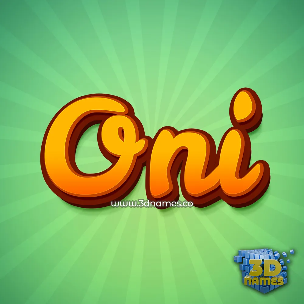oni in Green Rays style - 3D name wallpaper