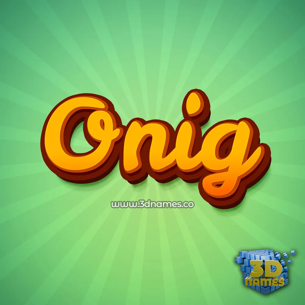 onig in Green Rays style - 3D name wallpaper