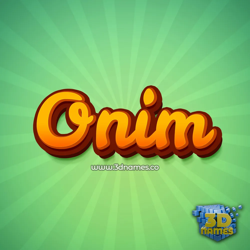onim in Green Rays style - 3D name wallpaper