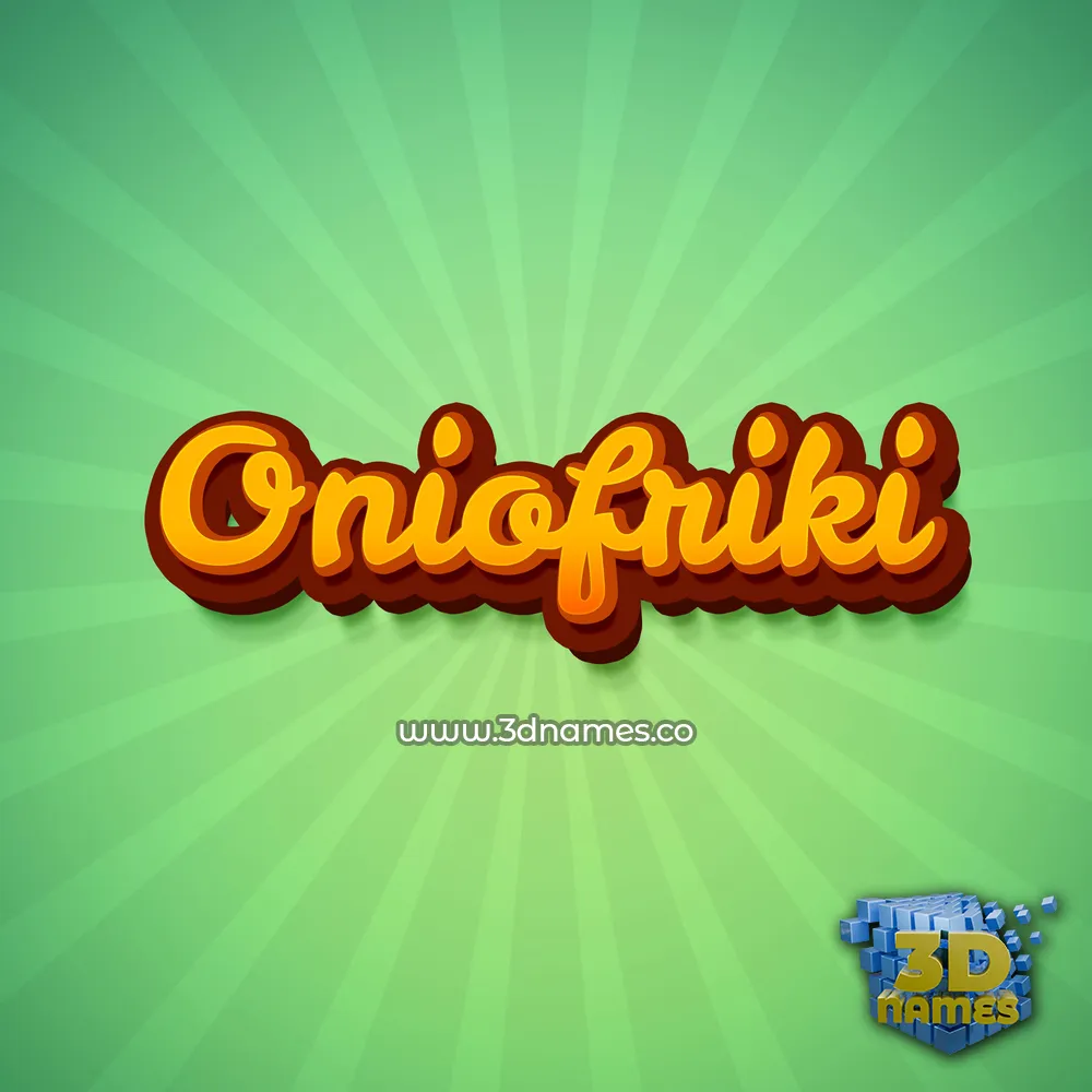 oniofriki in Green Rays style - 3D name wallpaper