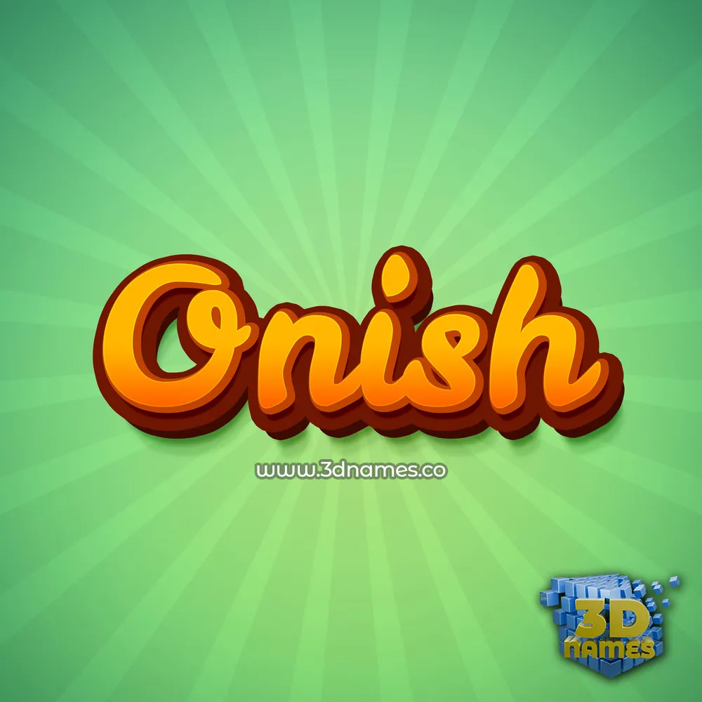 onish in Green Rays style - 3D name wallpaper