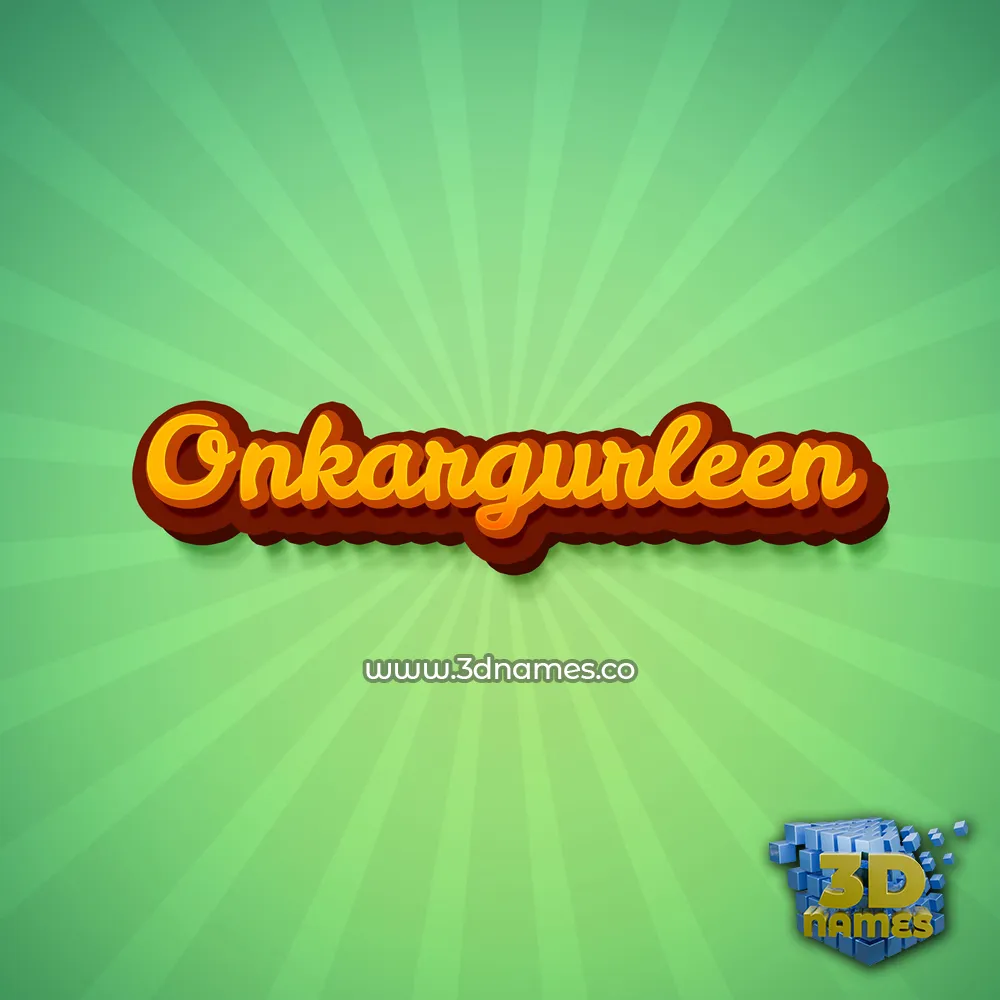 onkargurleen in Green Rays style - 3D name wallpaper
