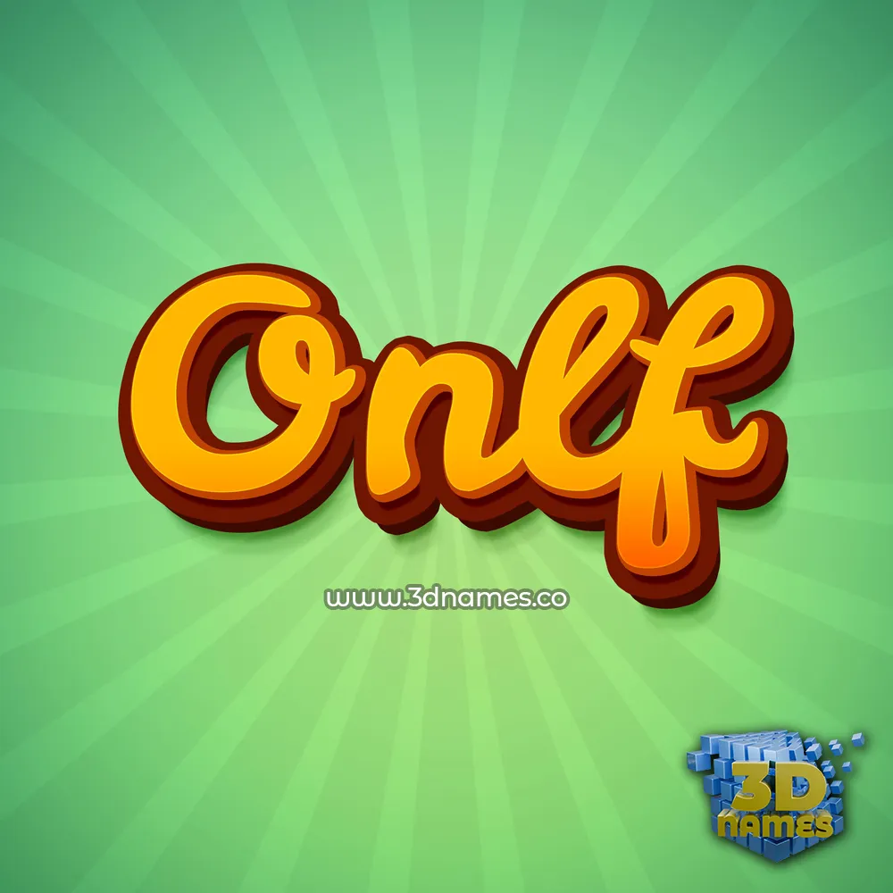 onlf in Green Rays style - 3D name wallpaper