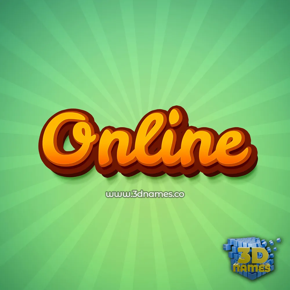 online in Green Rays style - 3D name wallpaper