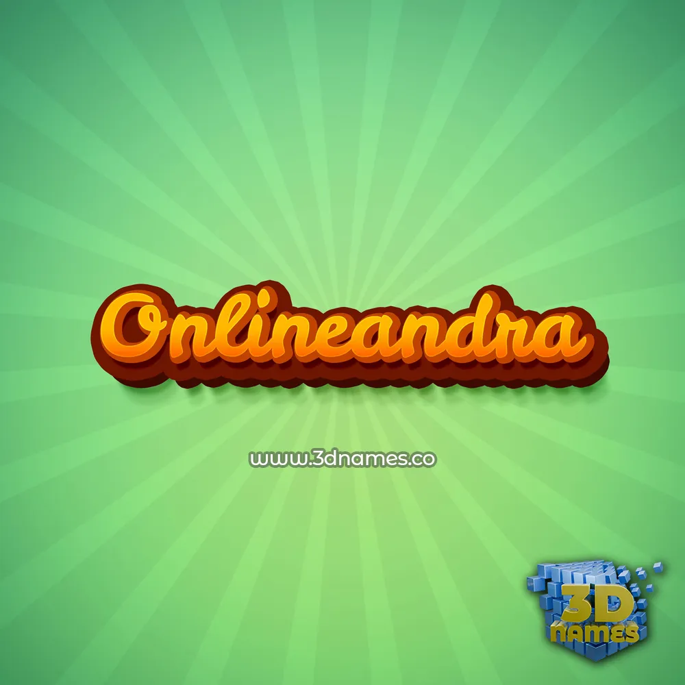 onlineandra in Green Rays style - 3D name wallpaper