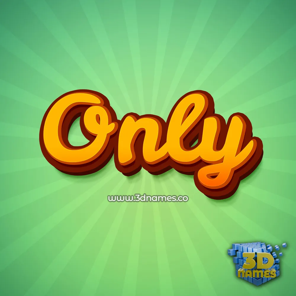 only in Green Rays style - 3D name wallpaper