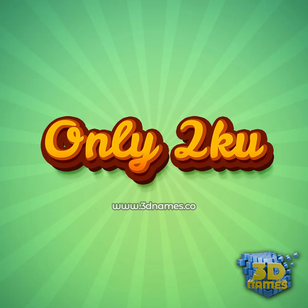 only 2ku in Green Rays style - 3D name wallpaper