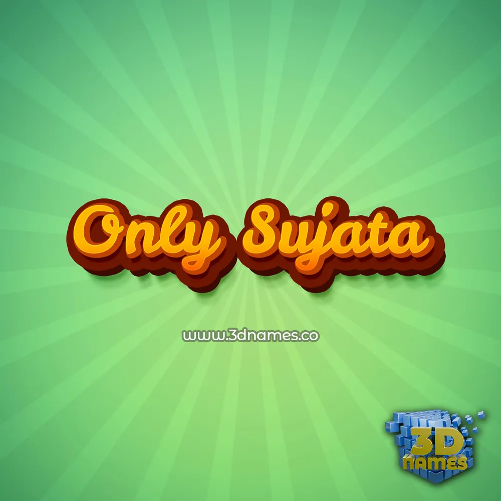 only sujata in Green Rays style - 3D name wallpaper