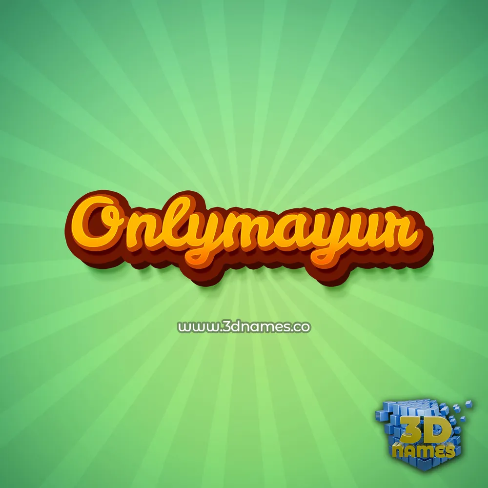 onlymayur in Green Rays style - 3D name wallpaper