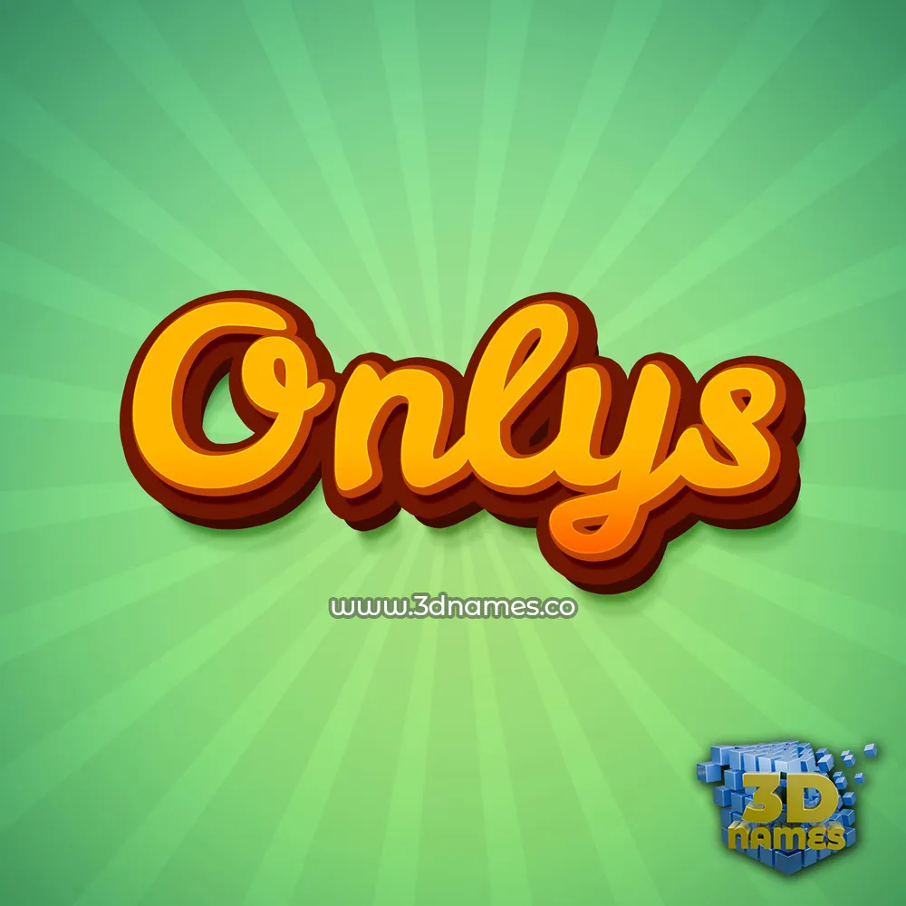 onlys in Green Rays style - 3D name wallpaper