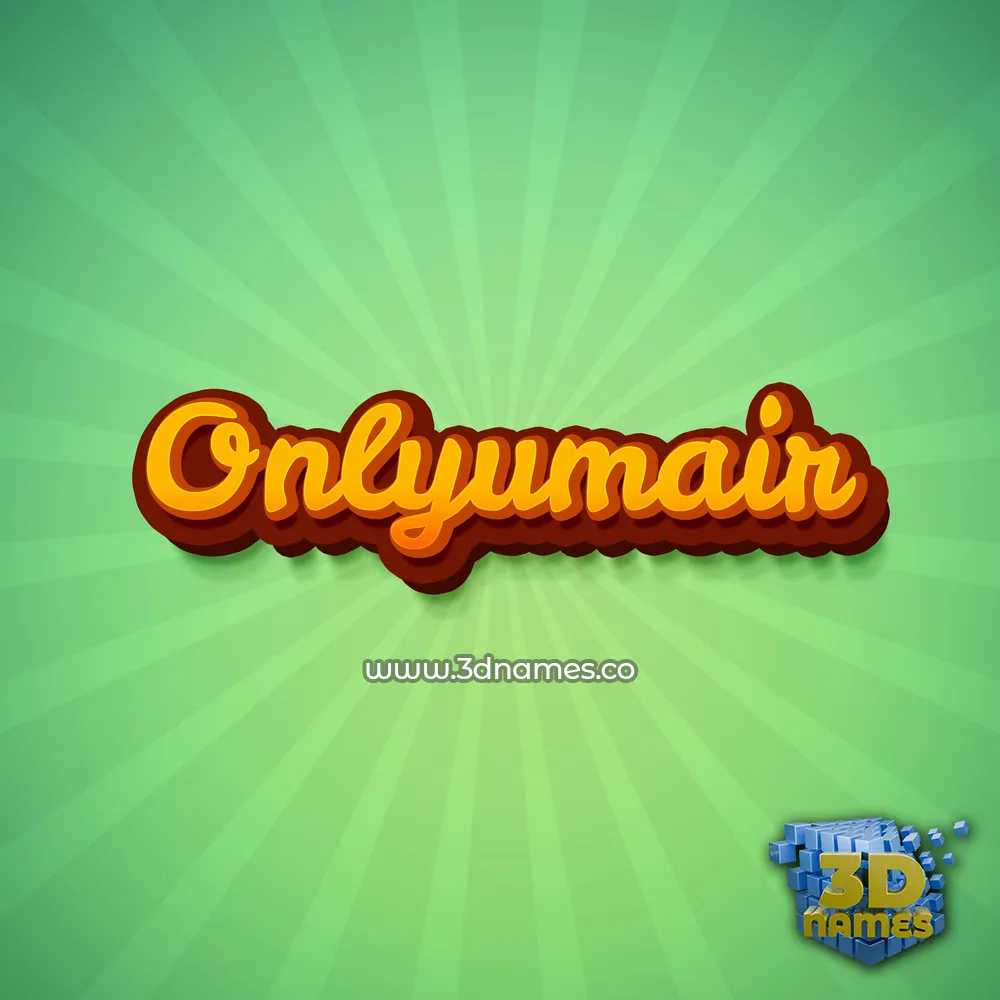 onlyumair in Green Rays style - 3D name wallpaper