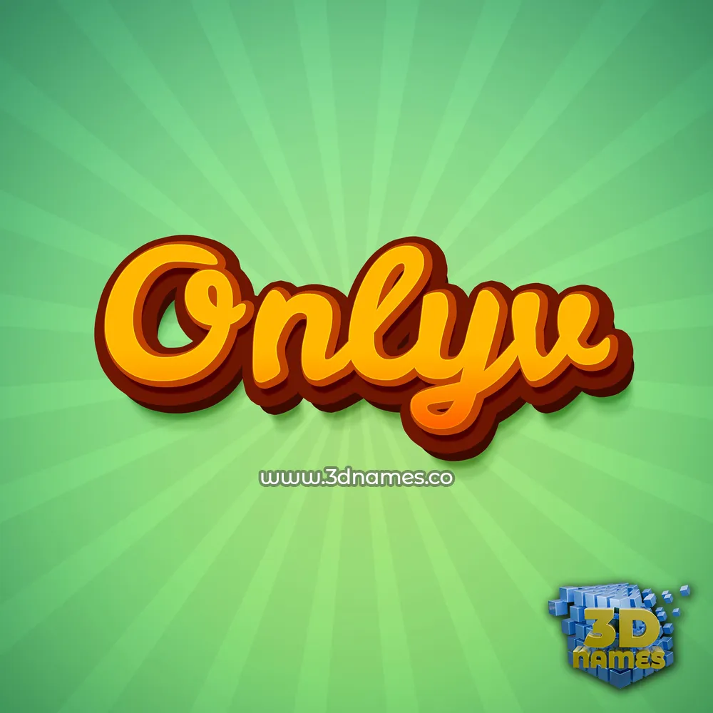 onlyv in Green Rays style - 3D name wallpaper