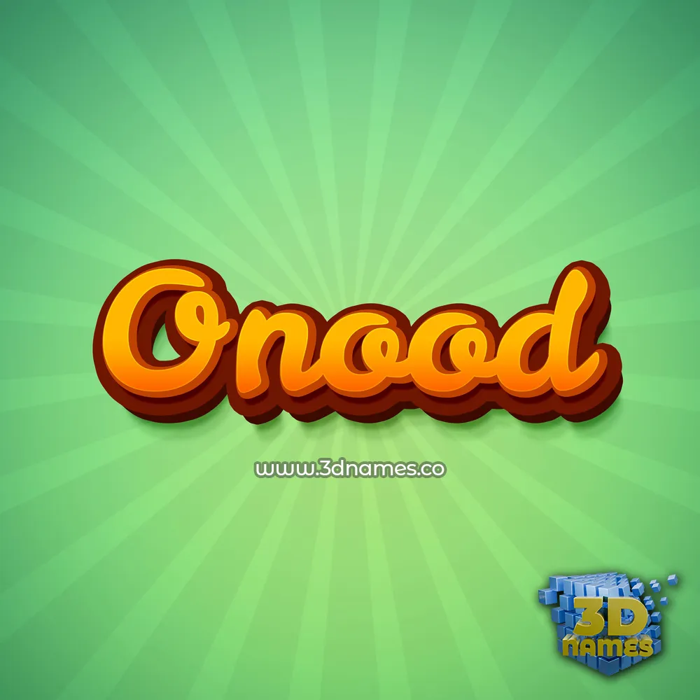 onood in Green Rays style - 3D name wallpaper