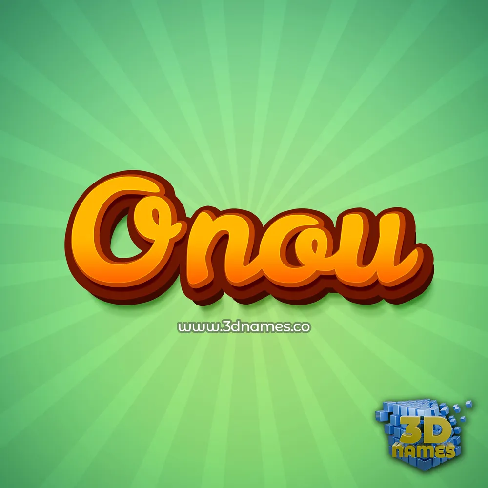 onou in Green Rays style - 3D name wallpaper