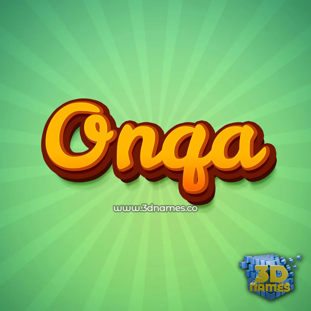 onqa in Green Rays style - 3D name wallpaper