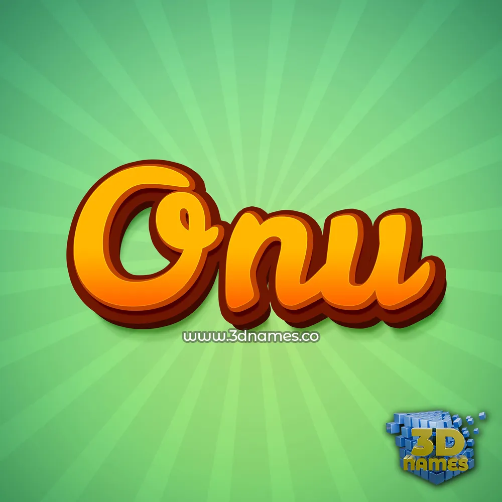 onu in Green Rays style - 3D name wallpaper