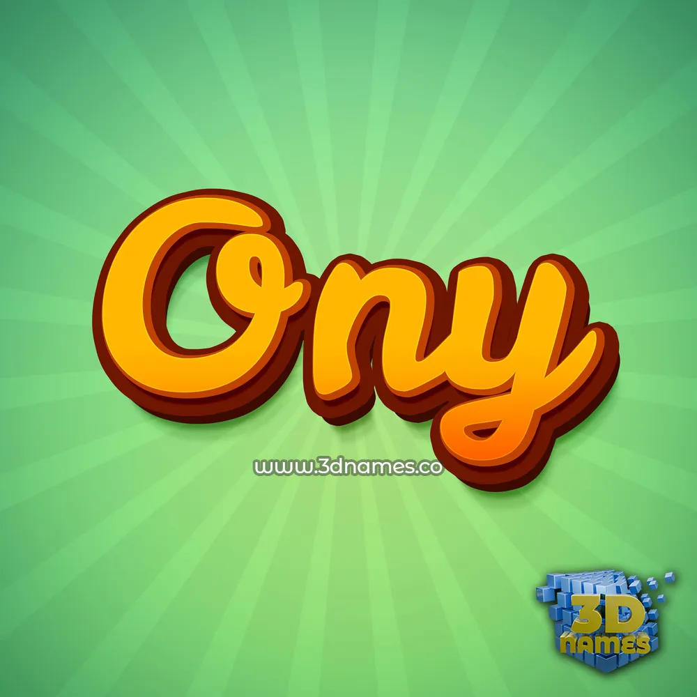 ony in Green Rays style - 3D name wallpaper