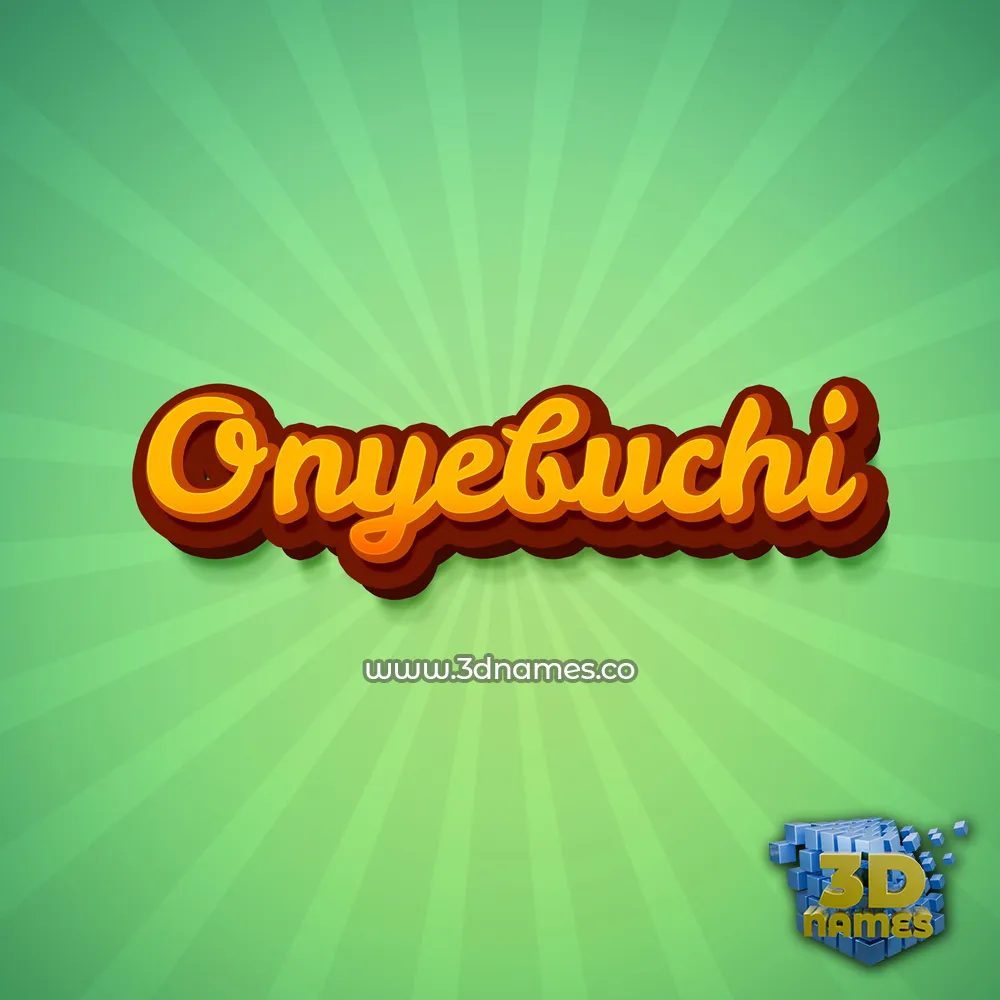 onyebuchi in Green Rays style - 3D name wallpaper