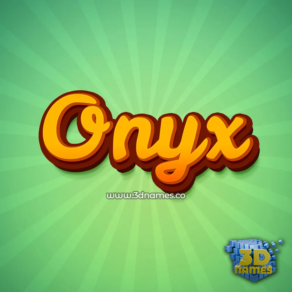 onyx in Green Rays style - 3D name wallpaper