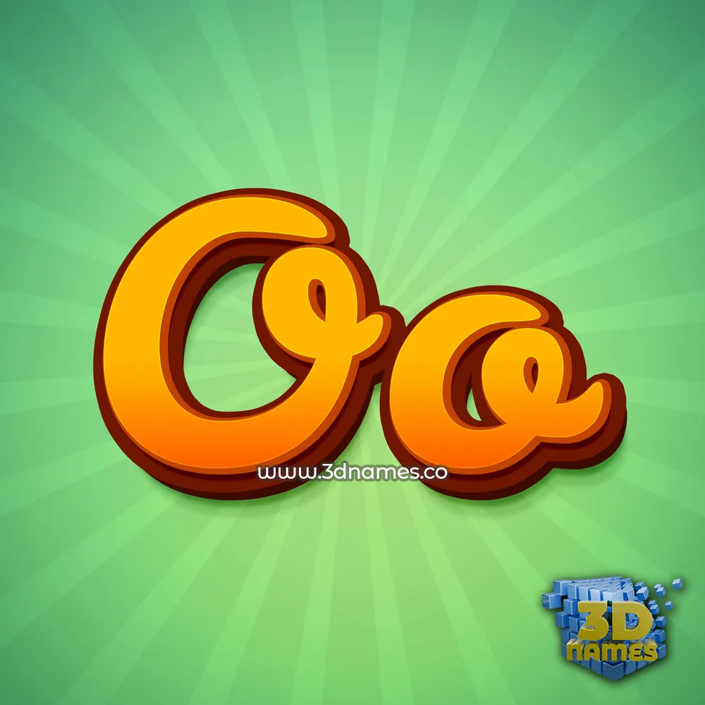 oo in Green Rays style - 3D name wallpaper