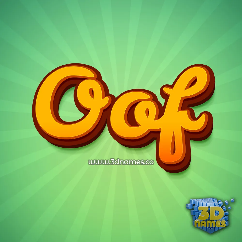 oof in Green Rays style - 3D name wallpaper