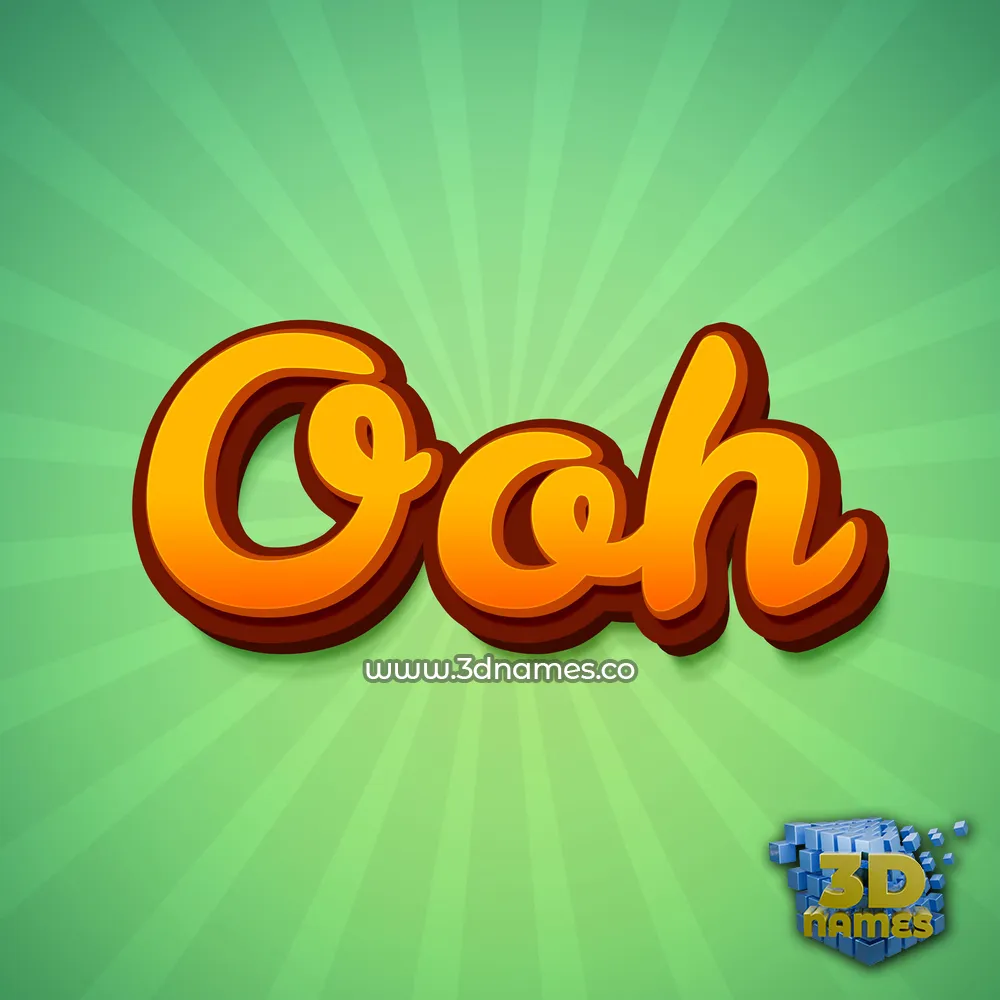 ooh in Green Rays style - 3D name wallpaper