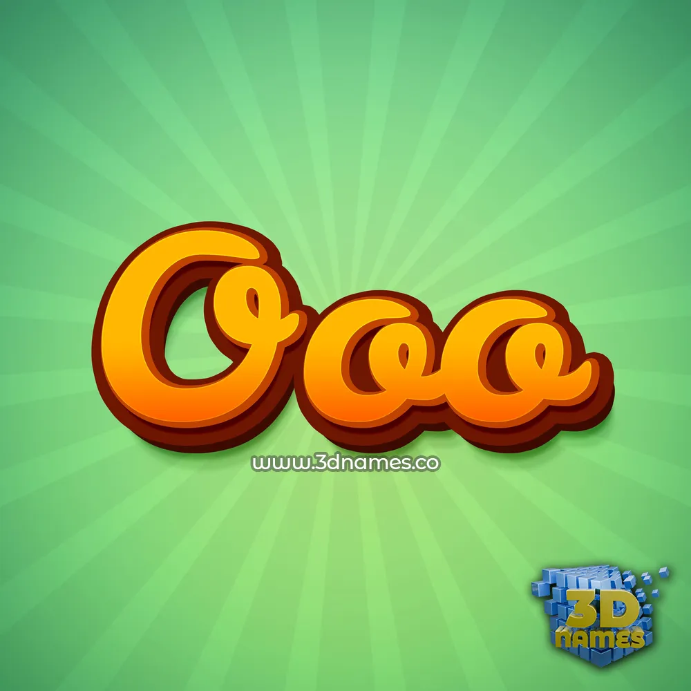 ooo in Green Rays style - 3D name wallpaper