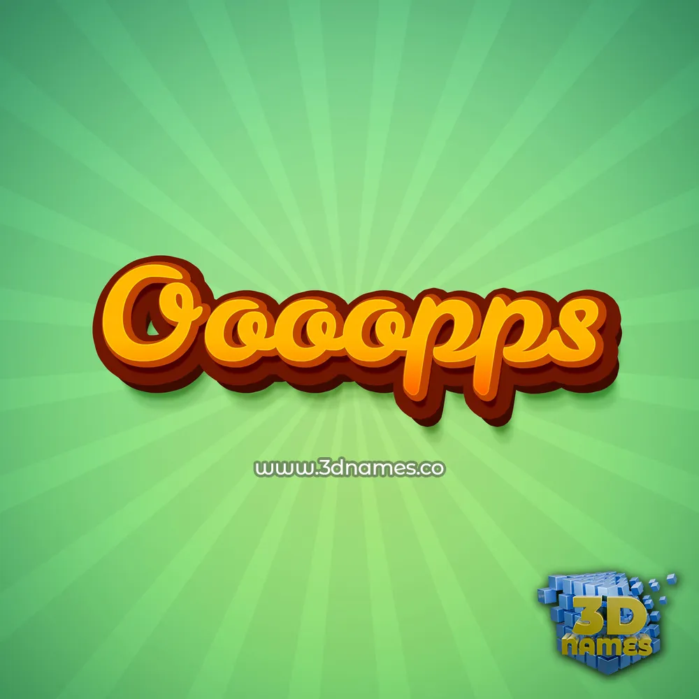oooopps in Green Rays style - 3D name wallpaper