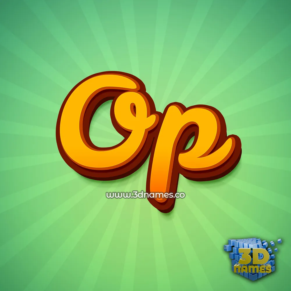 op in Green Rays style - 3D name wallpaper