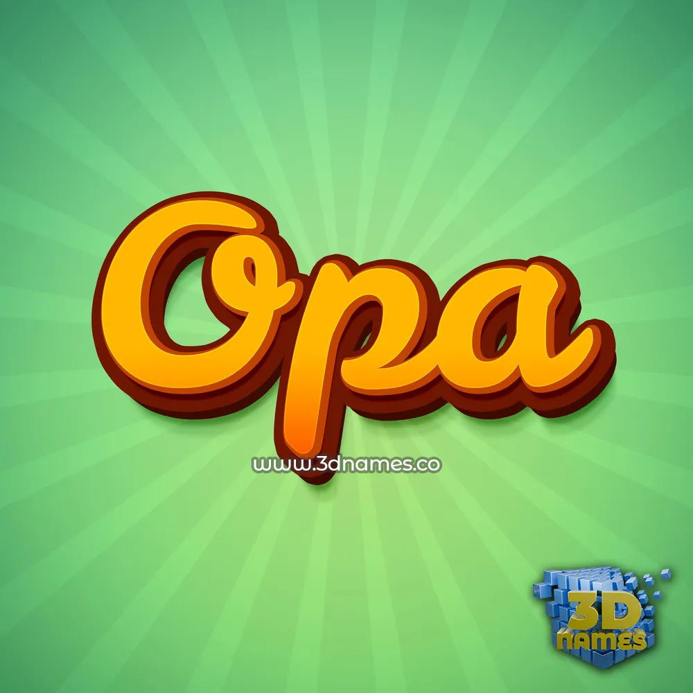 opa in Green Rays style - 3D name wallpaper