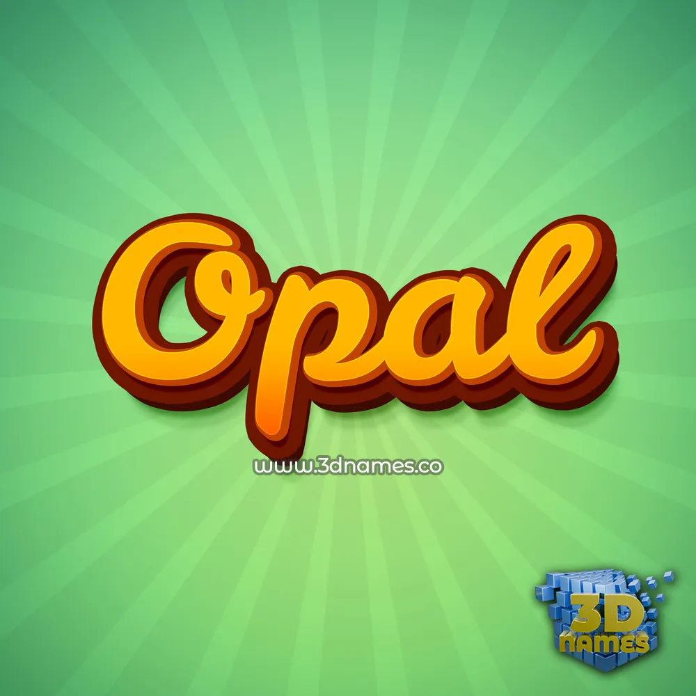 opal in Green Rays style - 3D name wallpaper