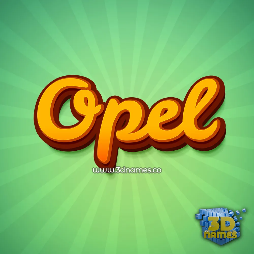 opel in Green Rays style - 3D name wallpaper