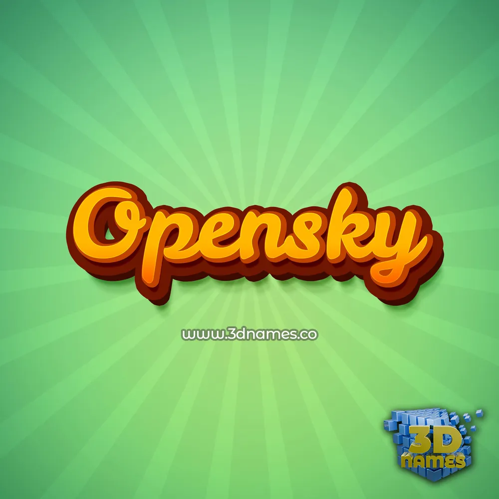 opensky in Green Rays style - 3D name wallpaper
