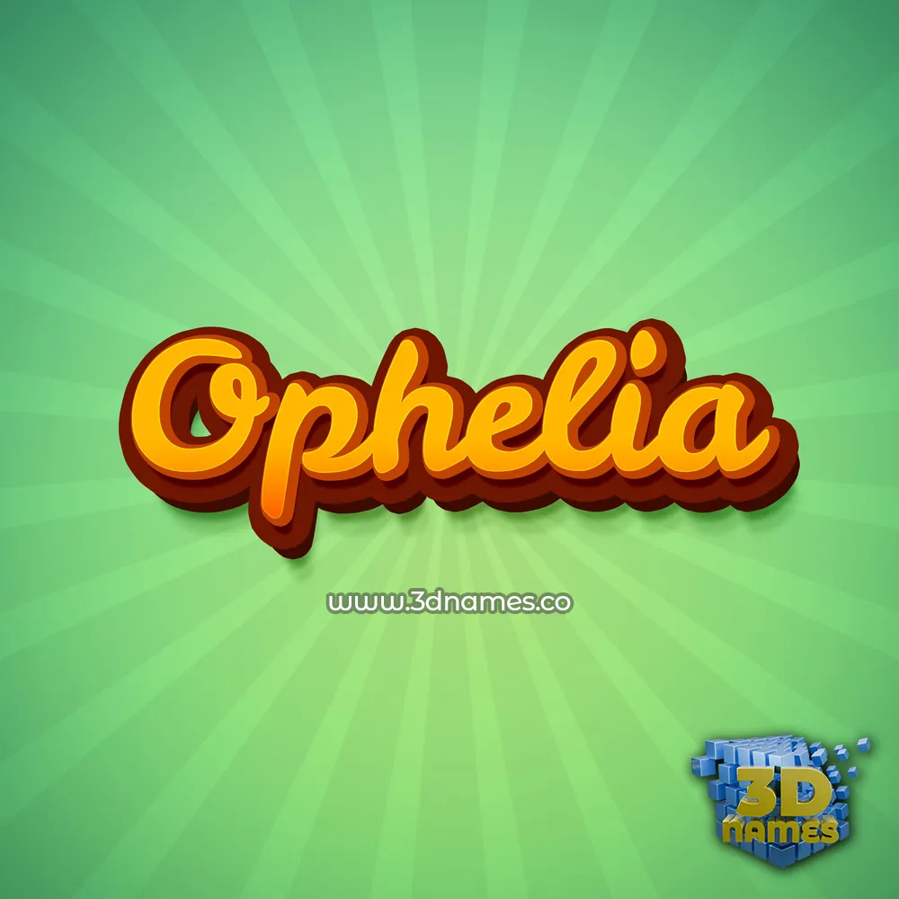 ophelia in Green Rays style - 3D name wallpaper