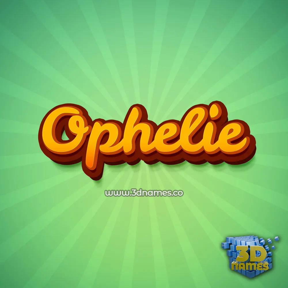 ophelie in Green Rays style - 3D name wallpaper