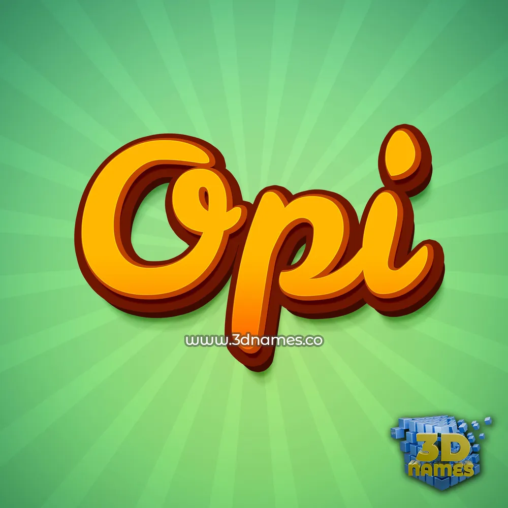opi in Green Rays style - 3D name wallpaper