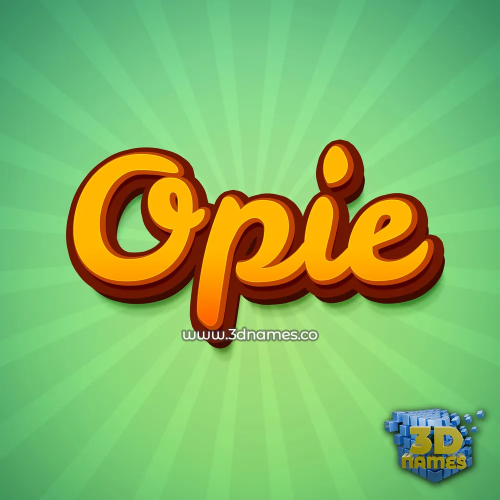 opie in Green Rays style - 3D name wallpaper