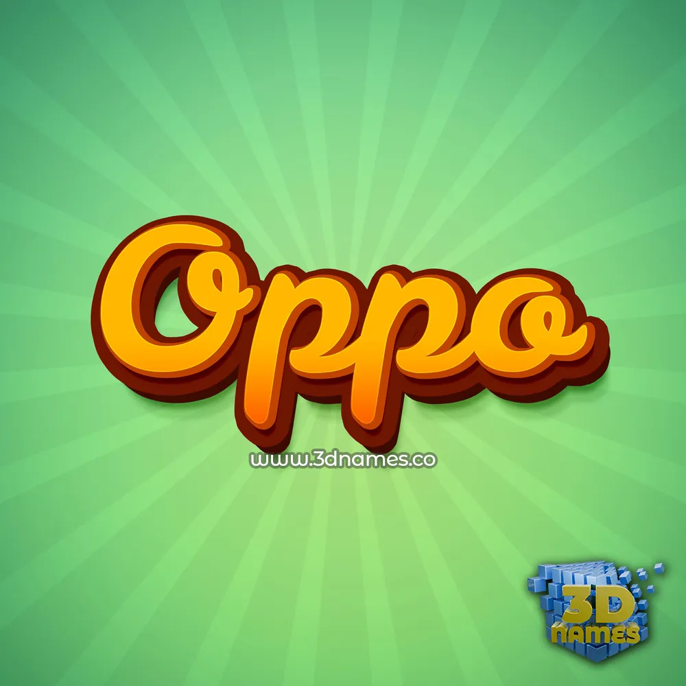 oppo in Green Rays style - 3D name wallpaper