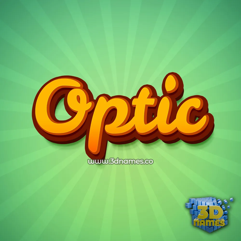 optic in Green Rays style - 3D name wallpaper
