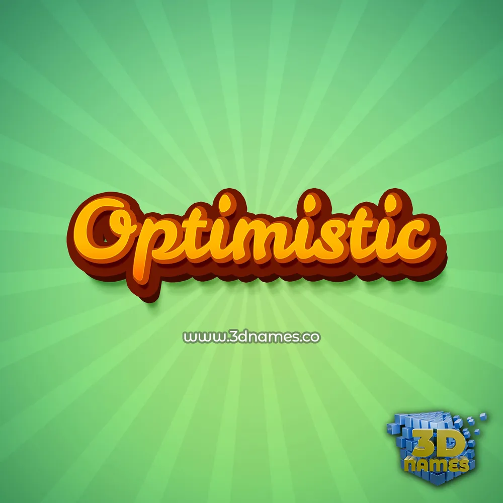 optimistic in Green Rays style - 3D name wallpaper