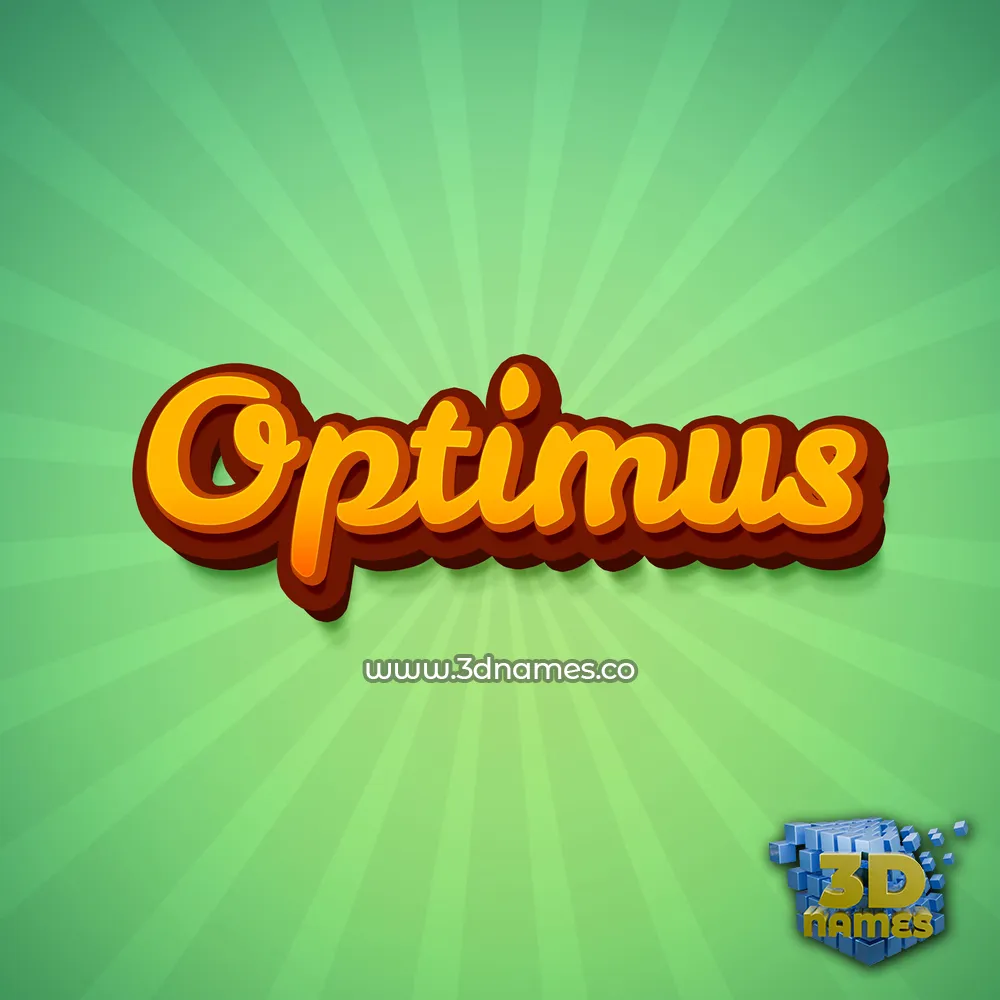 optimus in Green Rays style - 3D name wallpaper
