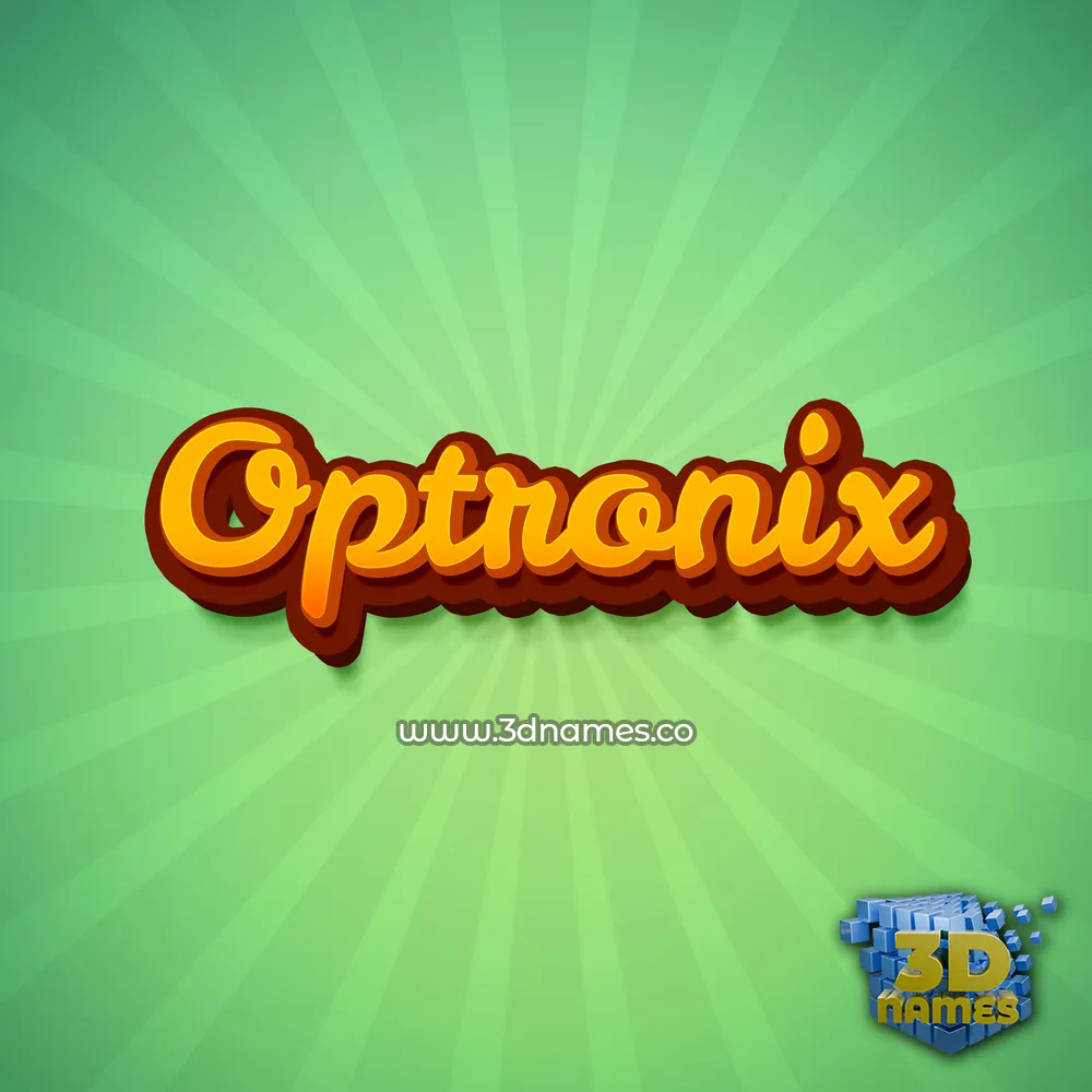 optronix in Green Rays style - 3D name wallpaper