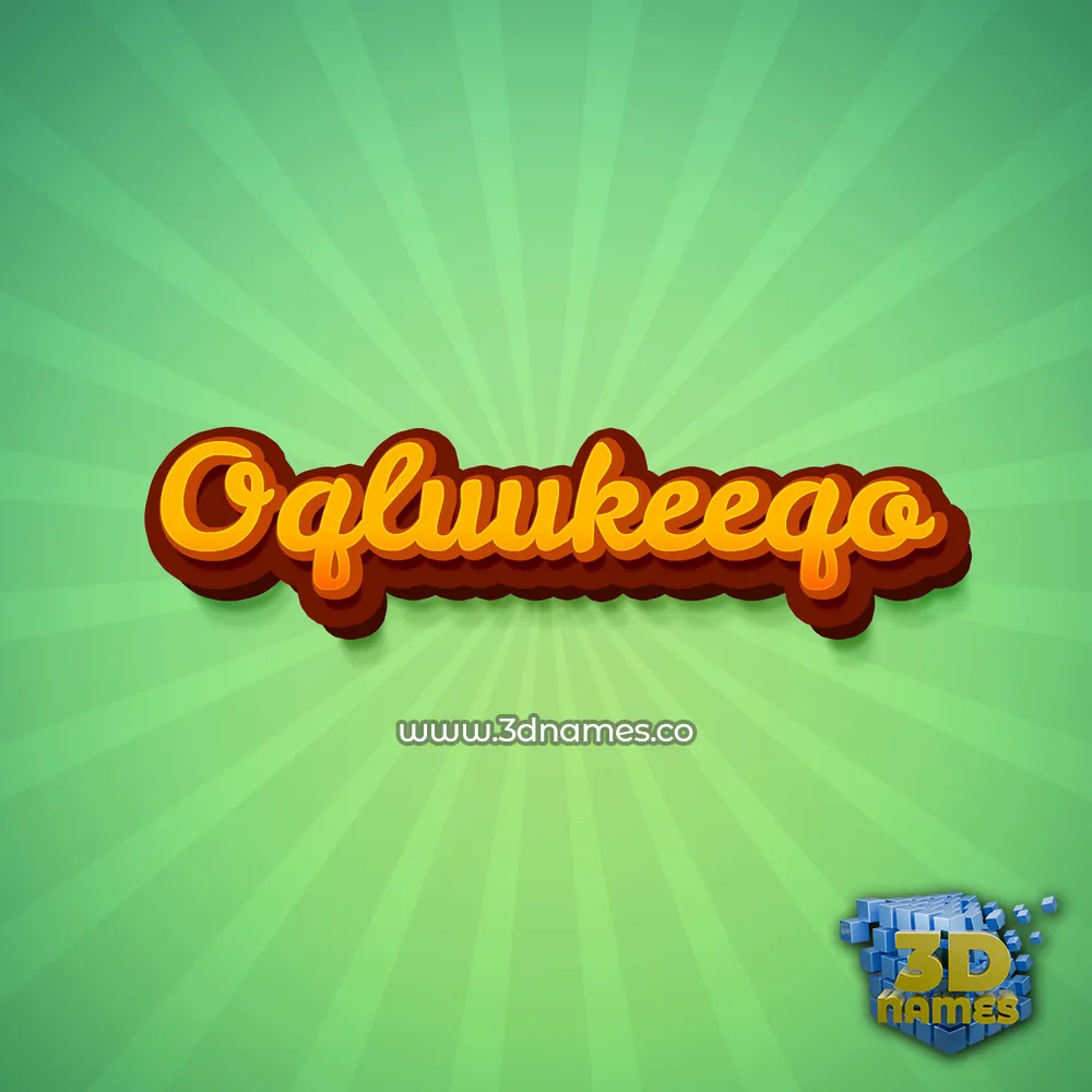 oqluukeeqo in Green Rays style - 3D name wallpaper