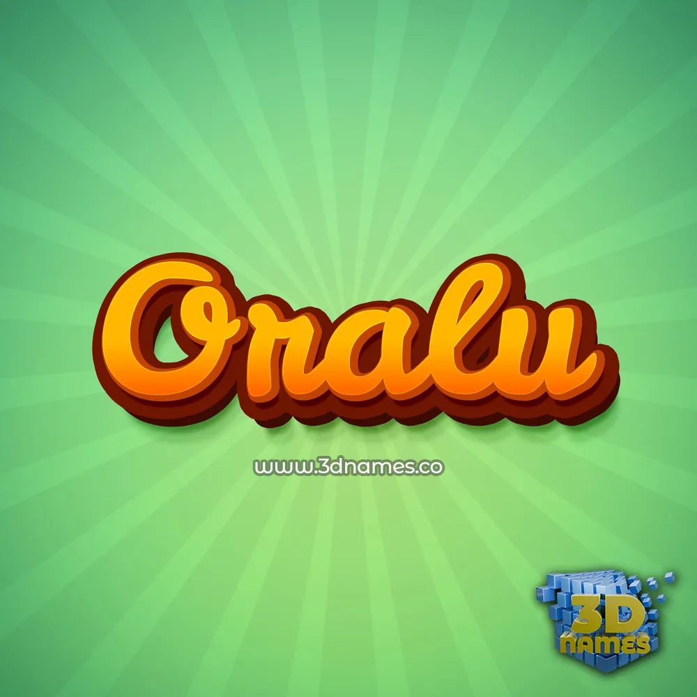 oralu in Green Rays style - 3D name wallpaper