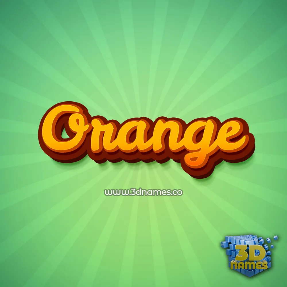 orange in Green Rays style - 3D name wallpaper