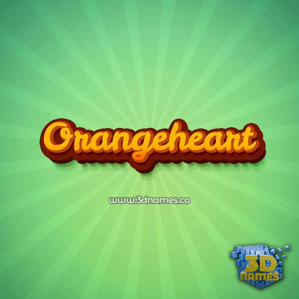 orangeheart in Green Rays style - 3D name wallpaper