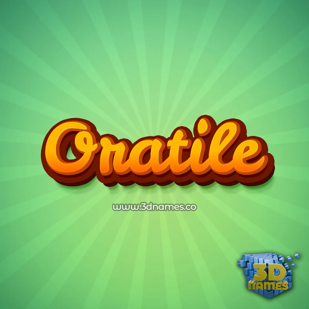 oratile in Green Rays style - 3D name wallpaper